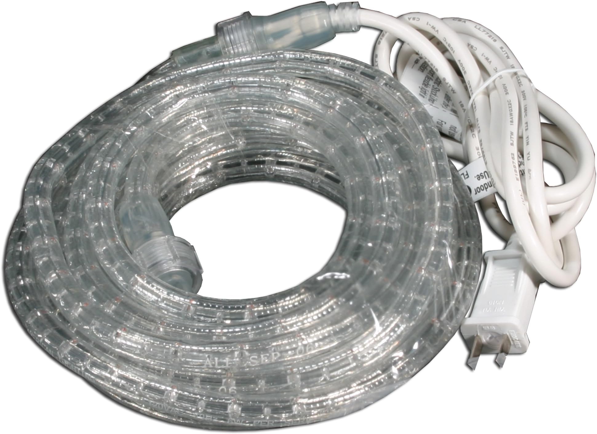 American Lighting 042-CL-50 Incandescent Rope Indoor/Outdoor Rated Light Kit with Mounting Clips, 2000K Soft White, 50-Foot