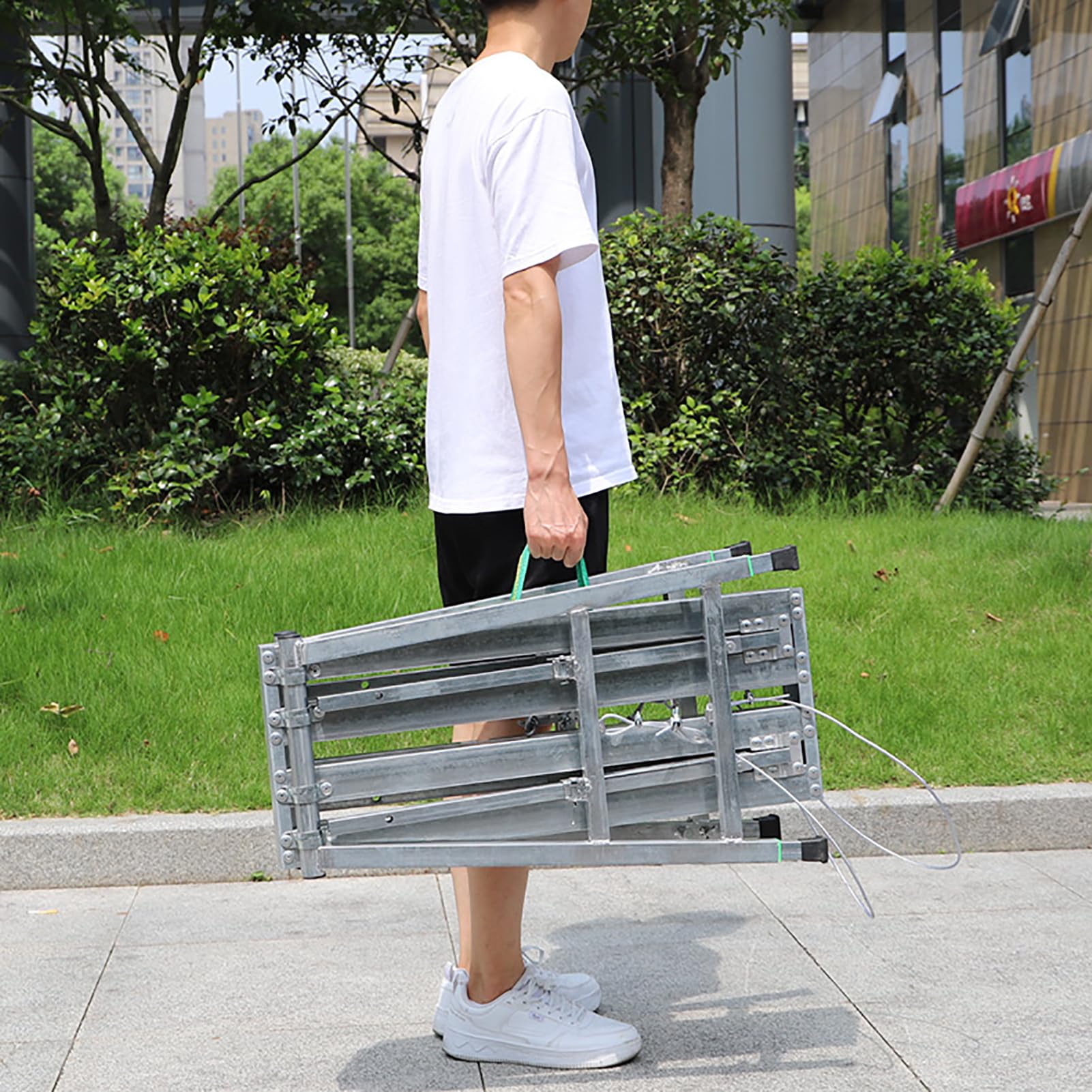Plataforma Plegable con trampilla, andamio Ajustable para escaleras, Soporte de Trabajo portátil para Lavar vehículos, Pintar y Decorar.