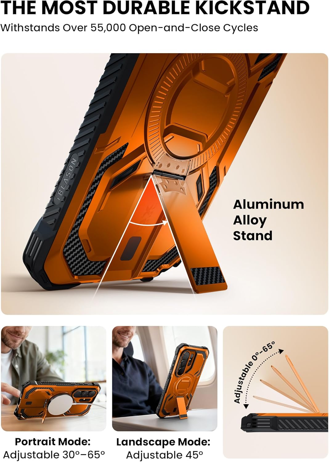 i-Blason for Samsung Galaxy S26 Ultra Case MagSafe with Adjustable Metal Kickstand, Built-in Screen Protector, Full-Body Heavy-Duty Phone Case for Samsung S26 Ultra 6.9 inch, Armorbox Series, Coral