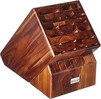WÜSTHOF Acacia Wood 25-Slot Knife Block - Premium German-Designed Storage with Angled Slots & Non-Skid Feet