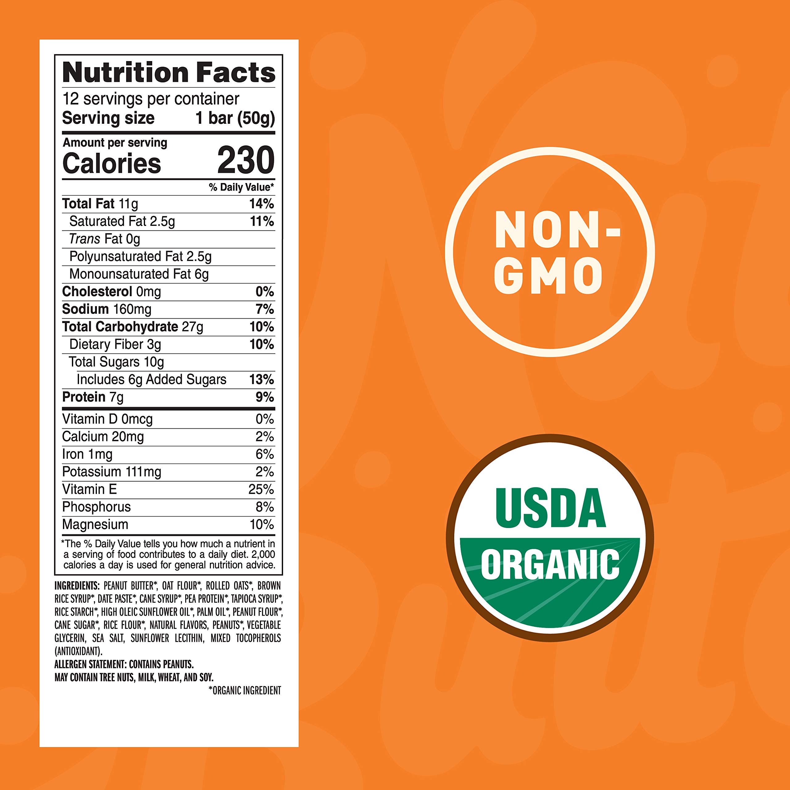 CLIF Nut Butter Bar Organic Snack Bars Peanut Butter Organic Plant Protein NonGMO (1.