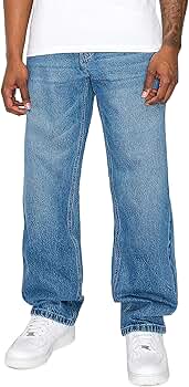 VICTORIOUS Men's Essential Baggy Wide Denim Jeans DL999 Indigo