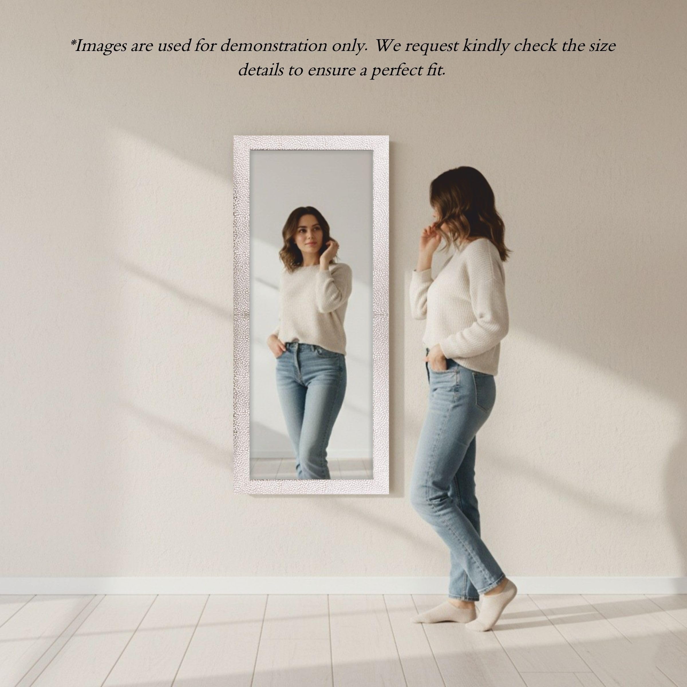 Elegant Long Rectangle Wall Mirror - 15x40 Inches -4
