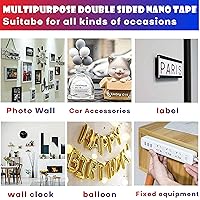 Vista 4 de Cintas de doble cara resistentes, tiras adhesivas reutilizables sin rastro, multiusos, extraíble, lavable, nano cinta de montaje transparente