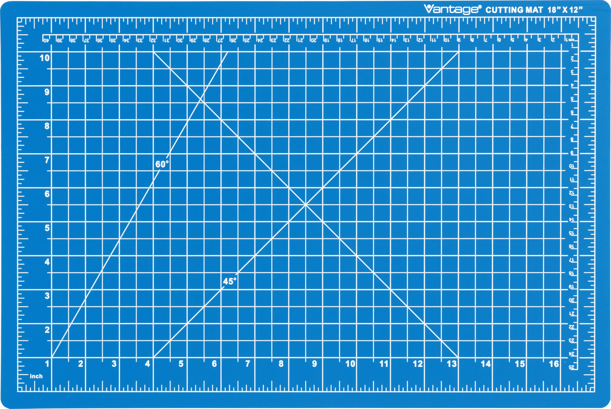Dahle Vantage 10691 Premium Self-Healing Cutting Mat, 12"x18", 1/2" Grid, 5 Layers for Max Healing, Perfect for Crafts & Sewing, Blue