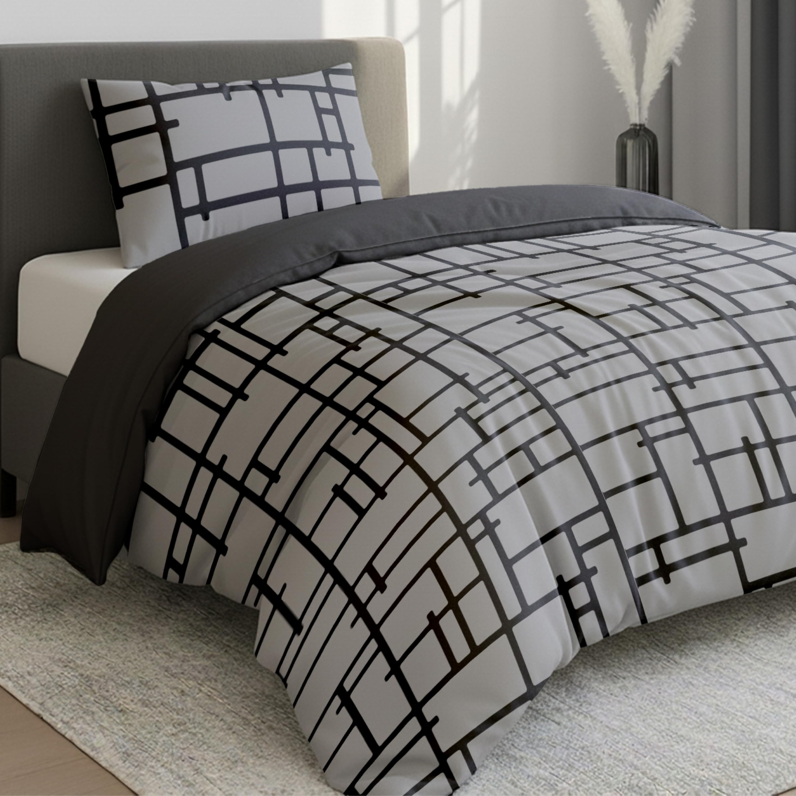 Dreamzie Single Duvet Cover Set - Premium Microfiber Duvet Cover Single (135 x 200 cm) 2 PCs - Ultrasoft Hypoallergenic Reversible Quilt Cover Bedding Set With Zipper Closure