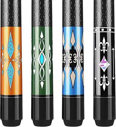 Pool Cue, 58" Pool Cue Sticks for Adults with 13MM Tips Canadian Maple Wood Leather Pattern Grip 18 19 20 21 oz, Professional Billiard Cues Players