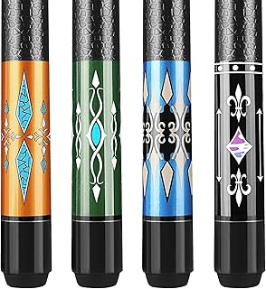 Pool Cue, 58" Pool Cue Sticks for Adults with 13MM Tips Canadian Maple Wood Leather Pattern Grip 18 19 20 21 oz, Professional Billiard Cues Players for Bar House Pool Table Sports 8/9 Ball