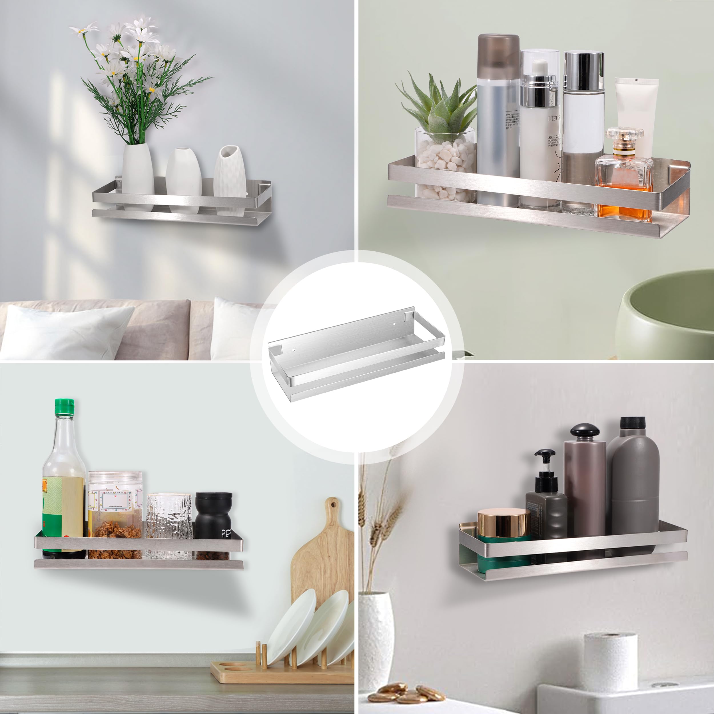 BERNSTEIN - Nicchia doccia a parete, mensola doccia in acciaio inox, senza bordo - 60x30x10cm - BS603010 Bianco | Leroy Merlin
