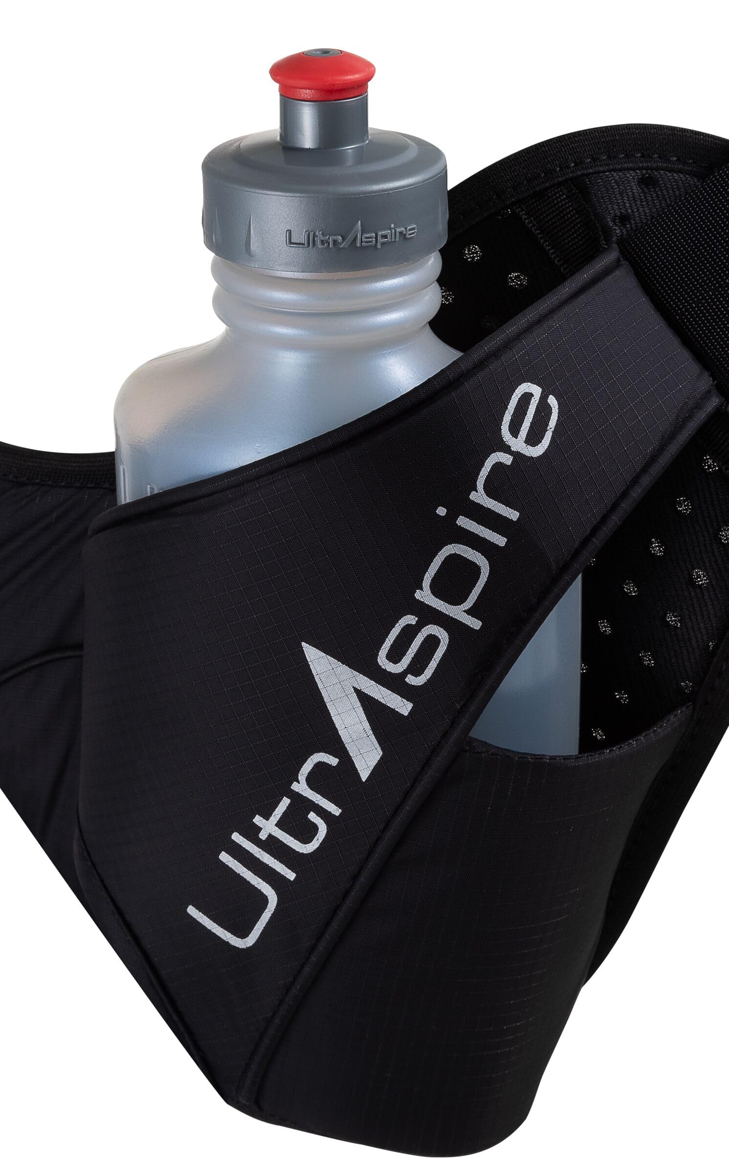 Ultraspire Essential Bottle Pack Hydration Belt, 2.0 Pitch Black, Universal (Waist Size: 28″-40″)