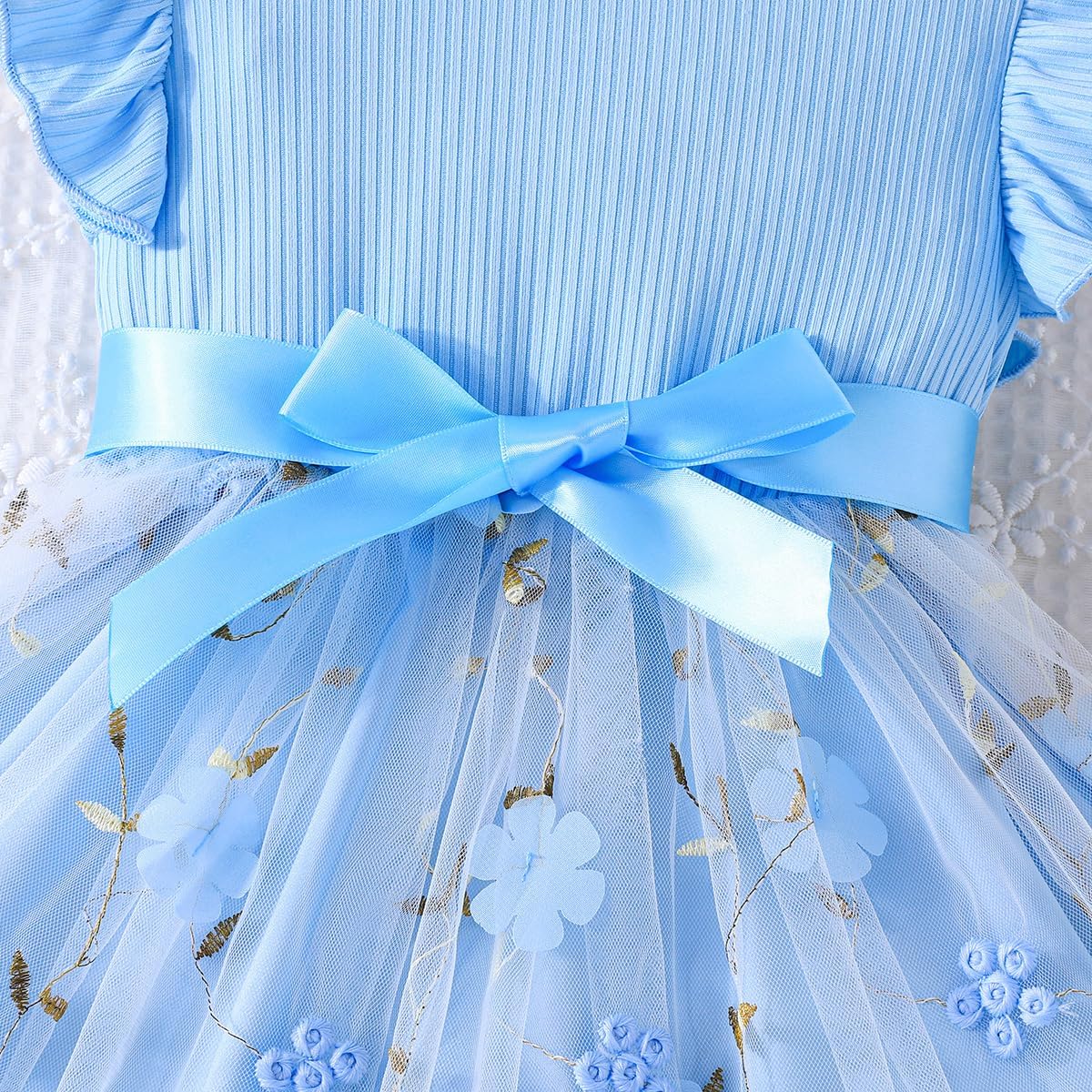 Toddler Baby Girls Tulle Tutu Dress Ruffle Sleeve Fluffy Dresses Cute Summer Sundress for Party Beach Casual - Image 6