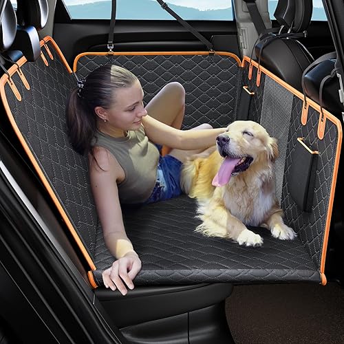 Miniatura 9 de MIXJOY Extensor de asiento trasero para perros, funda de asiento de coche para perro de fondo duro para protector de asiento trasero, funda