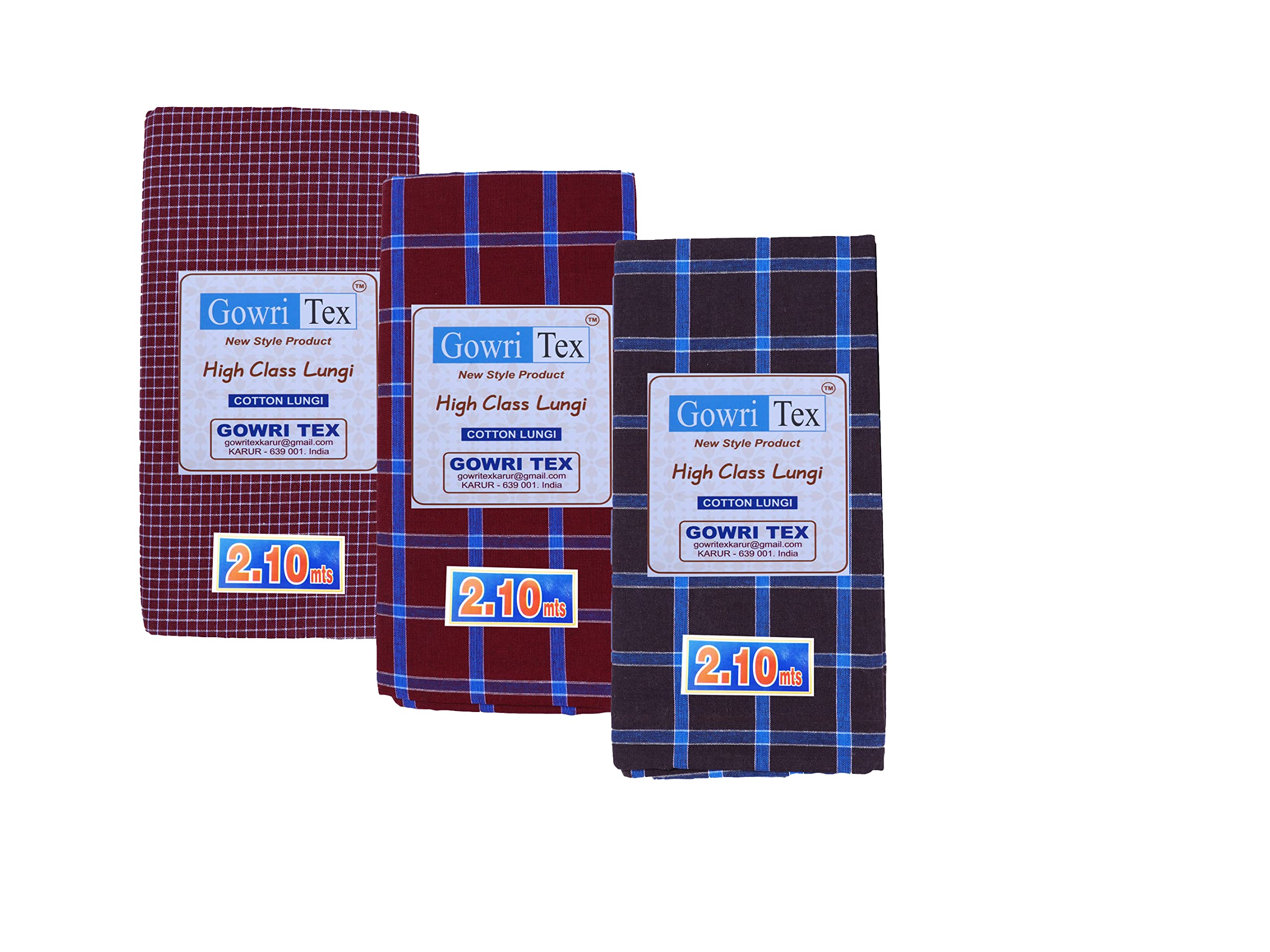 Gowri Tex Premium Cotton Lungi Pack Of 3-image-8