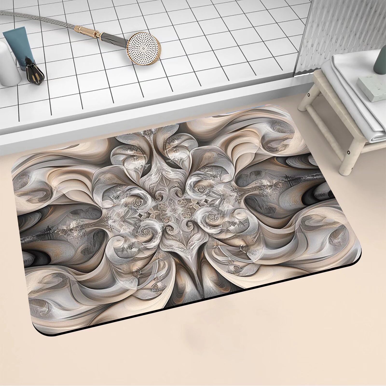 Piedra diatomita alfombra baño absorbente charcoal 40x60cm para cocina