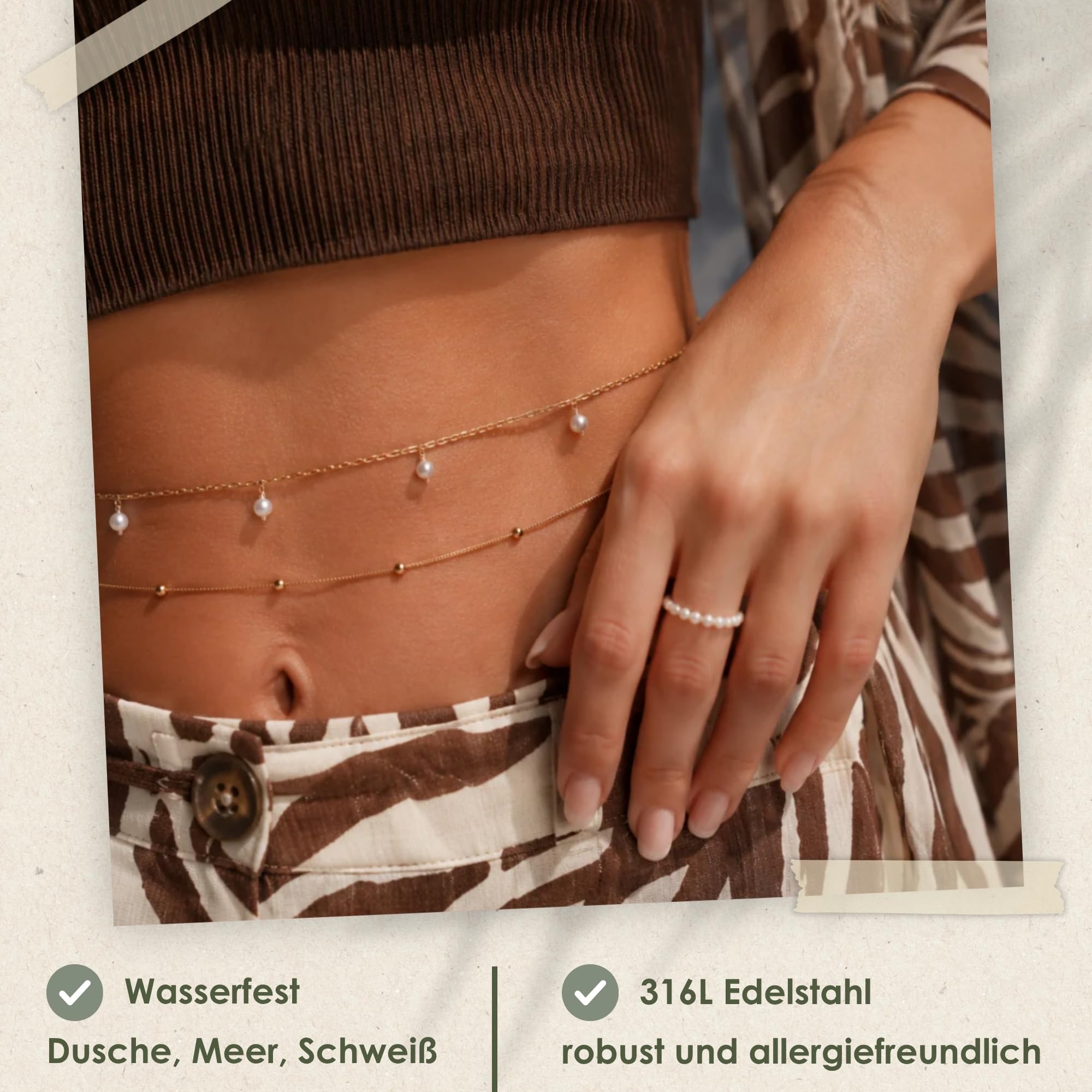 Heideman Schmuckset Damen Ibiza Edelstahl mit Perlen 5-tlg | Set zum Kombinieren, wahlweise Gold- oder Silberoptik, hautfreundlich, nickelfrei, schöne Geschenkidee für Frauen