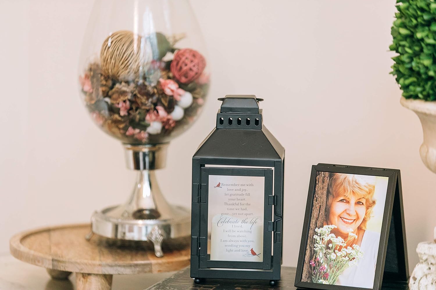 Celebration of Life Memorial Lantern, Wind Chime & Photo Frame - Thoughtful Sympathy Gift/Bereavement Gift for Loss of Loved Ones