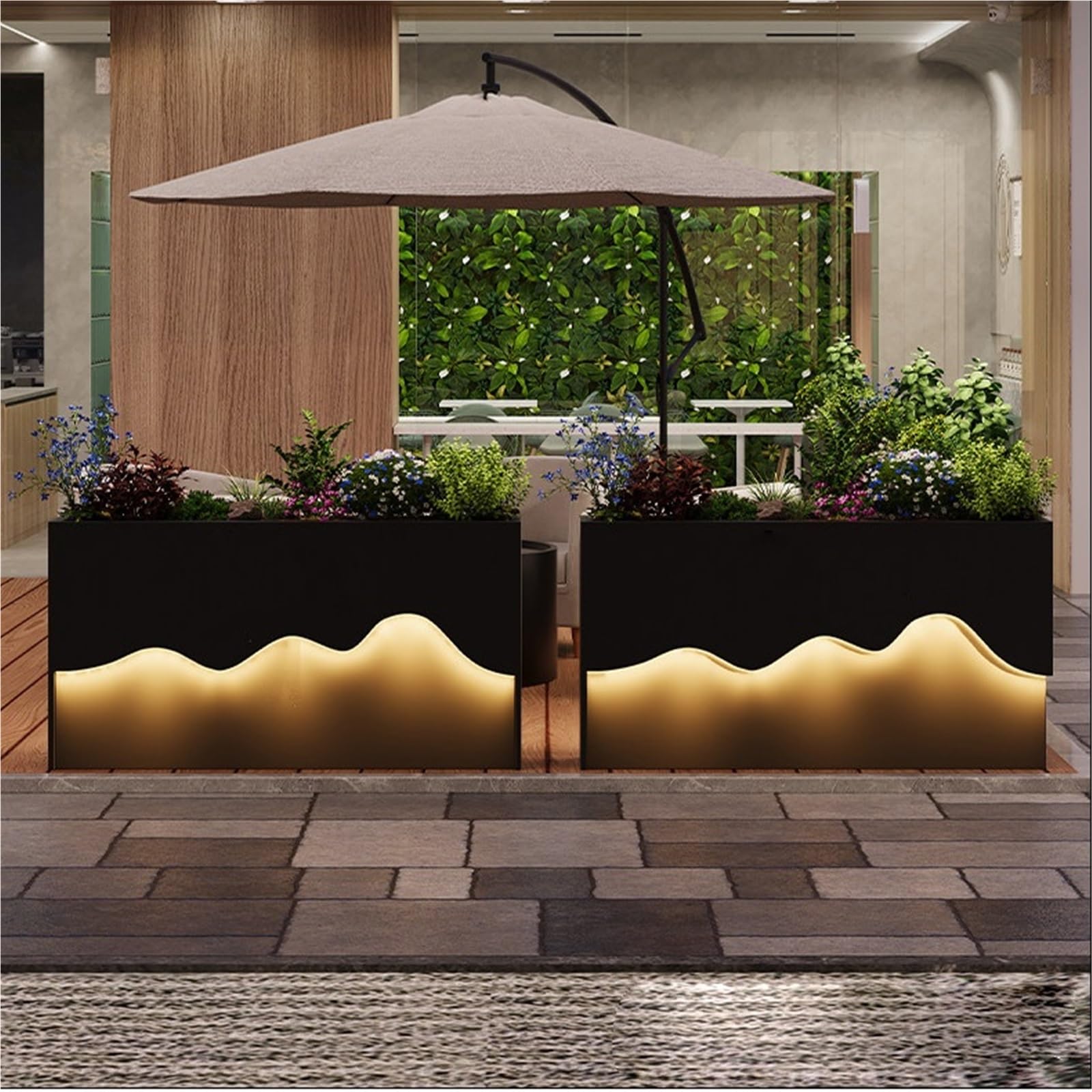 Fioriera Trogolo for piantare fioriera luminosa ad energia solare per giardino