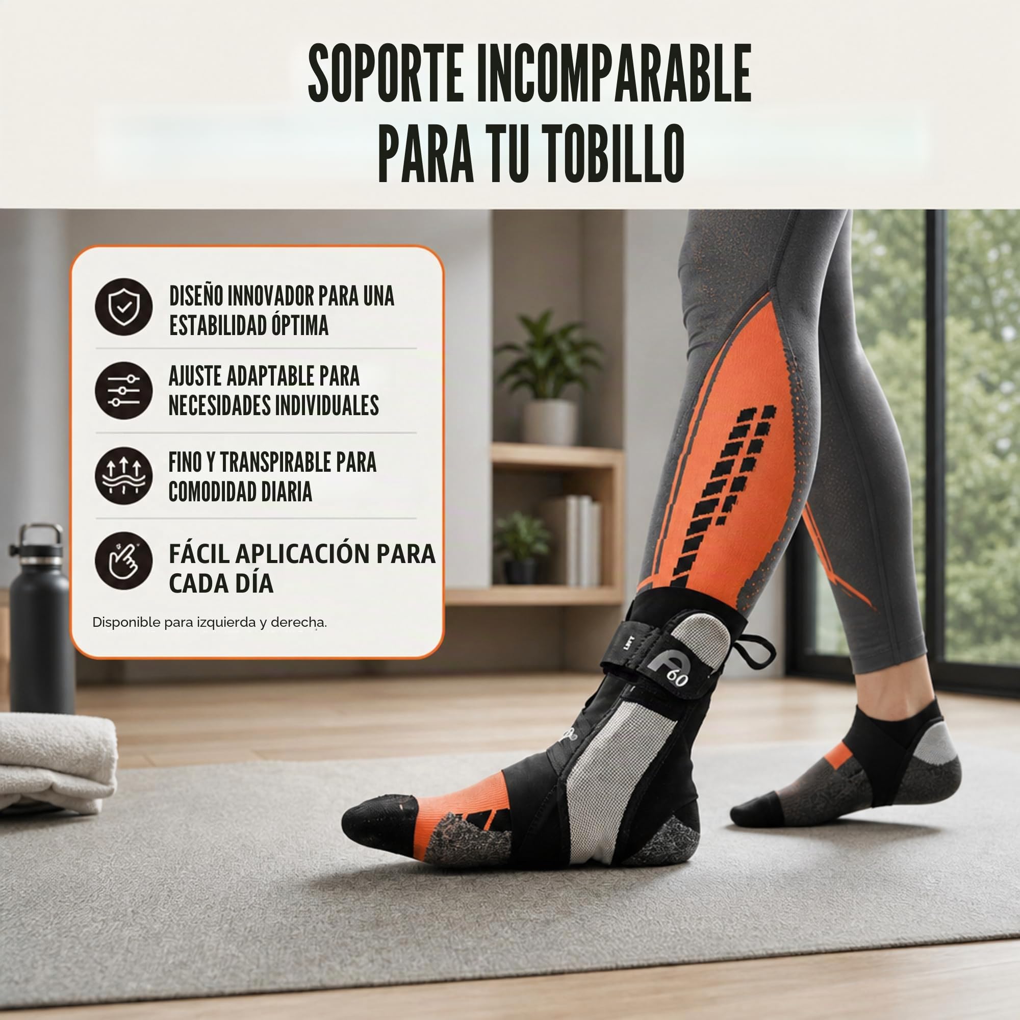 Tobillera Aircast A60 en diferentes tamaños para izquierda o derecha – 1 pieza – restricción de supinación/pronación por cordón inelástico (derecha, M)