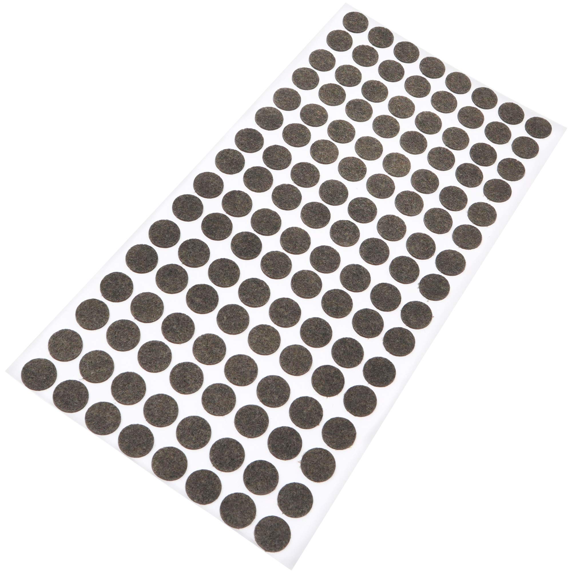 Adsamm® / 128 x self-stick felt pads / Ø 0.47'' (Ø 12 mm) / brown / round / self-adhesive furniture glides with felt thickness of 0.059'' / 1.5 mm