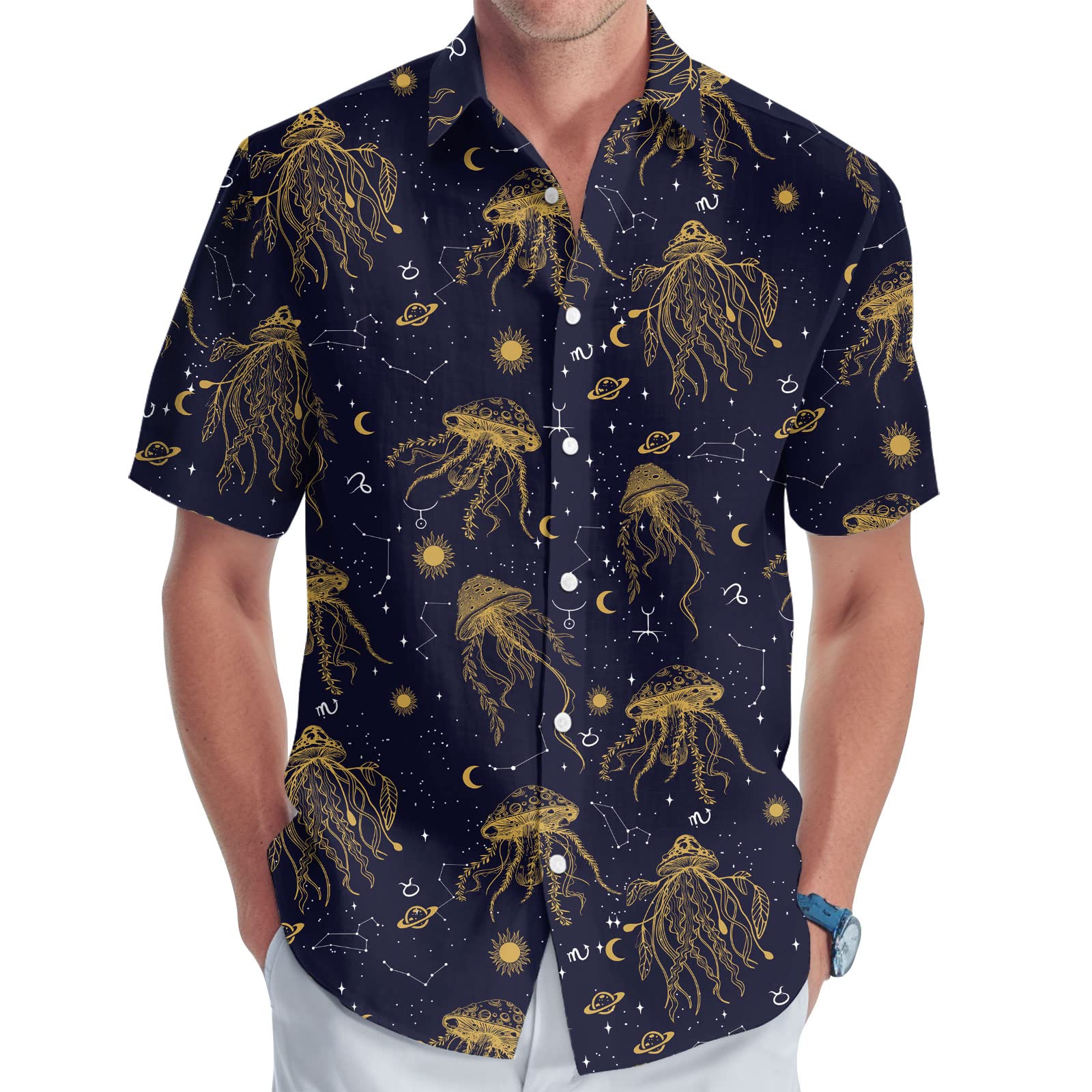 GEPOSDog Lover Pint Casual Hawaiian Shirt for Unisex, Pet Owner Short Sleeve Button Shirt for Men Women,