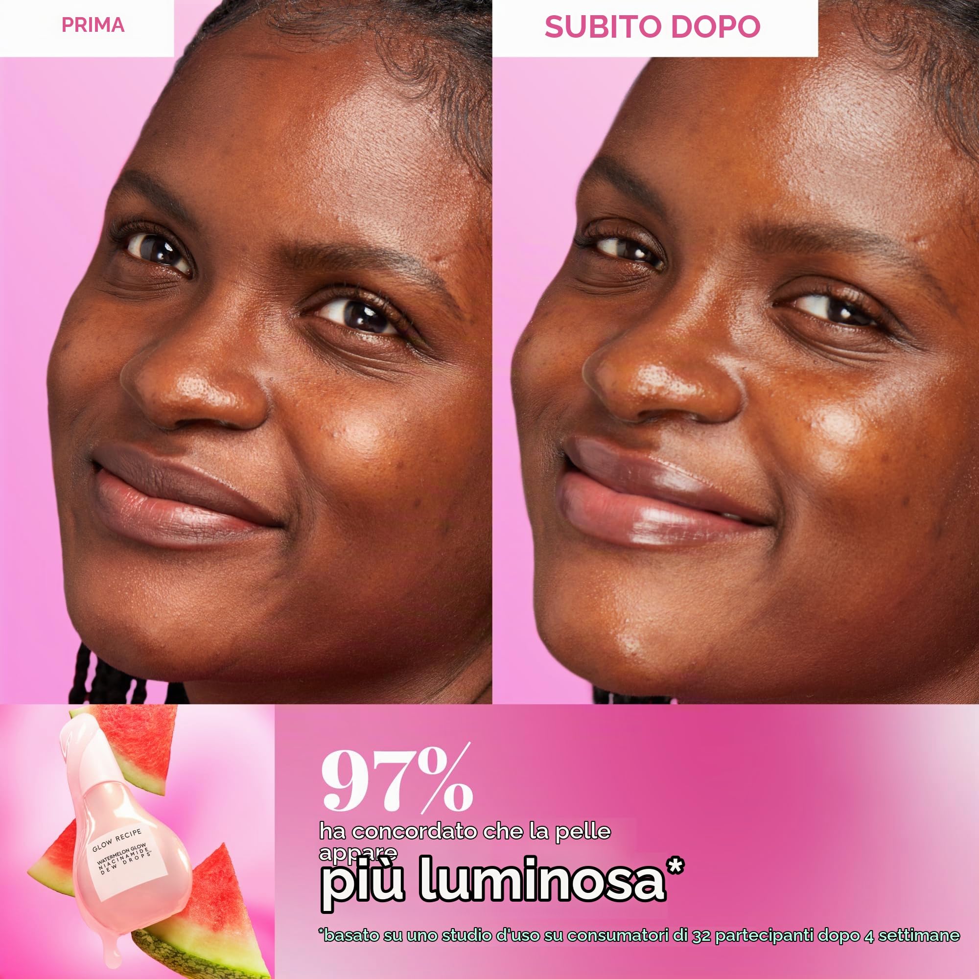 Glow Recipe Watermelon Glow Niacinamide Dew Drops Jumbo Holiday Edition - Regalo per la cura della pelle in edizione limitata - Siero e primer ibrido da 80 ml per illuminare, idratare e illuminare