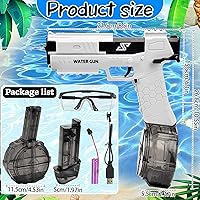 Vista 3 de Pistolas de agua eléctricas, pistolas de chorro automáticas de alta capacidad de hasta 32 pies de alcance, pistola automática de remojo de agua