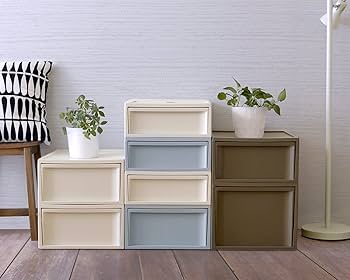 Amazon｜スタックシステムケース ワイドM【2段セット】 アイボリー_