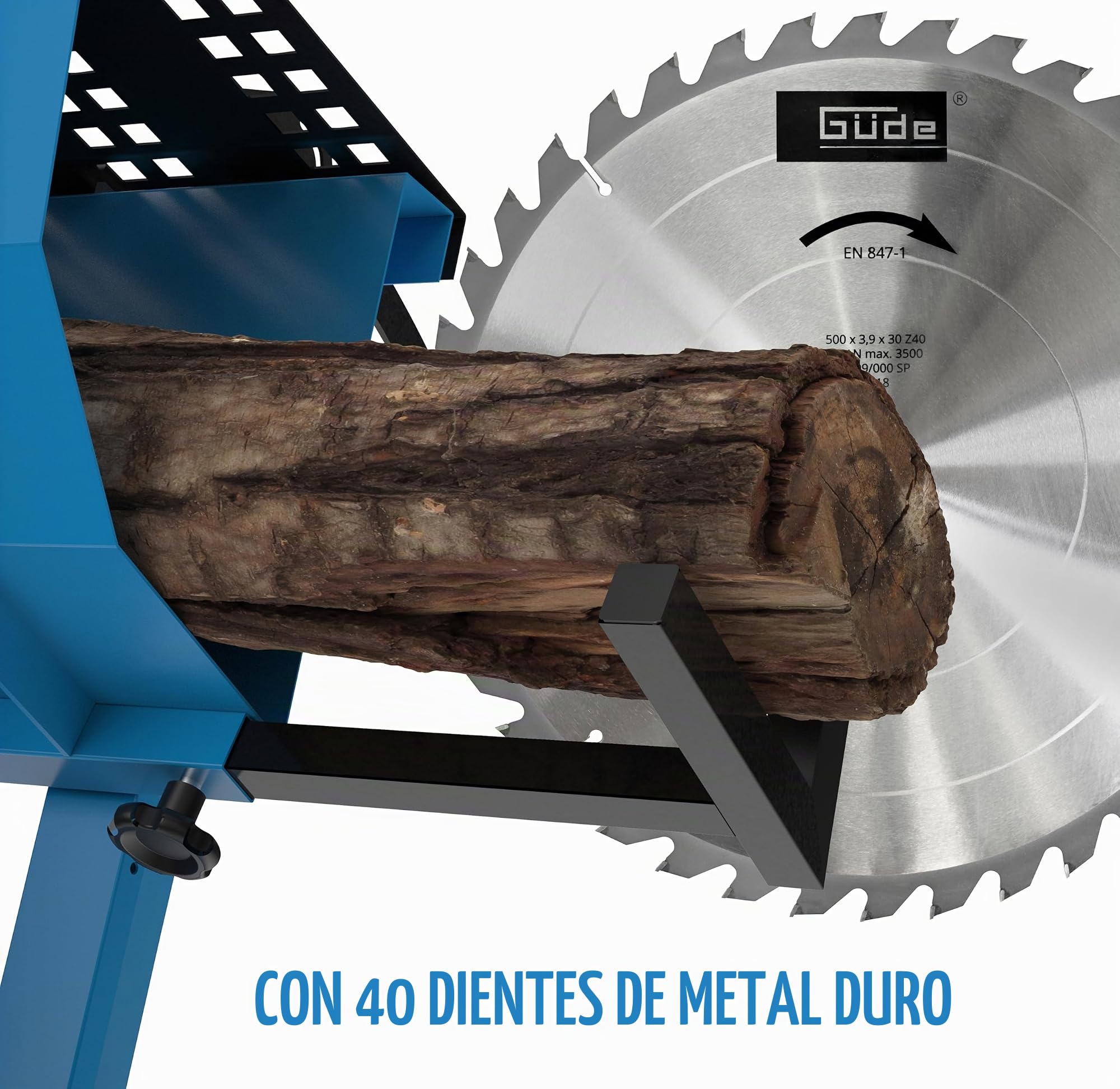 Güde HM - Hoja de sierra para leña (500 x 30 x 40 mm, metal duro, 500 x 30, 40 dientes)
