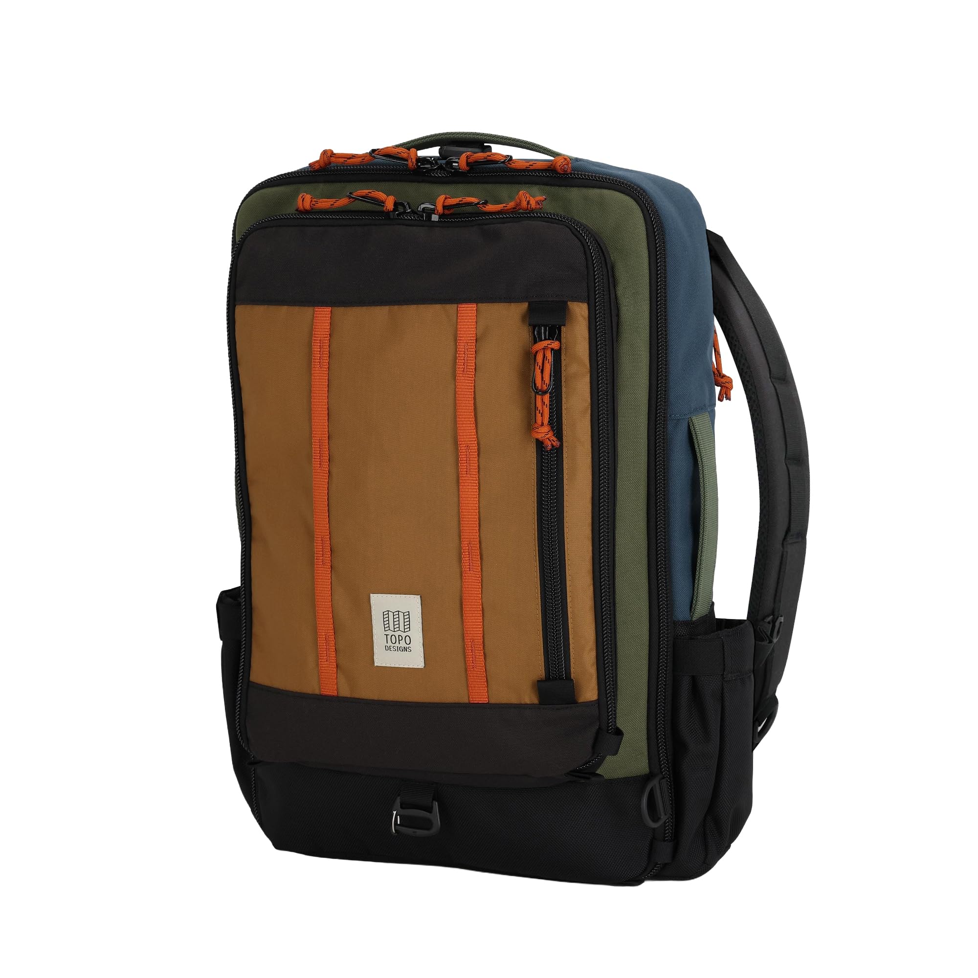 Topo Designs Global Travel Bag 30-40 Liter - Carry-on Compliant Versatile Pack, 3 Carry Options, External Laptop Sleeve (30L, Olive/Dark Khaki)