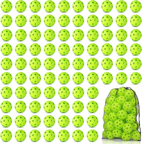 Vista 47 de Coopay Paquete de 12/50/100 pelotas de práctica de béisbol, bolas de entrenamiento de plástico, bolas de sóftbol huecas ligeras con una bolsa
