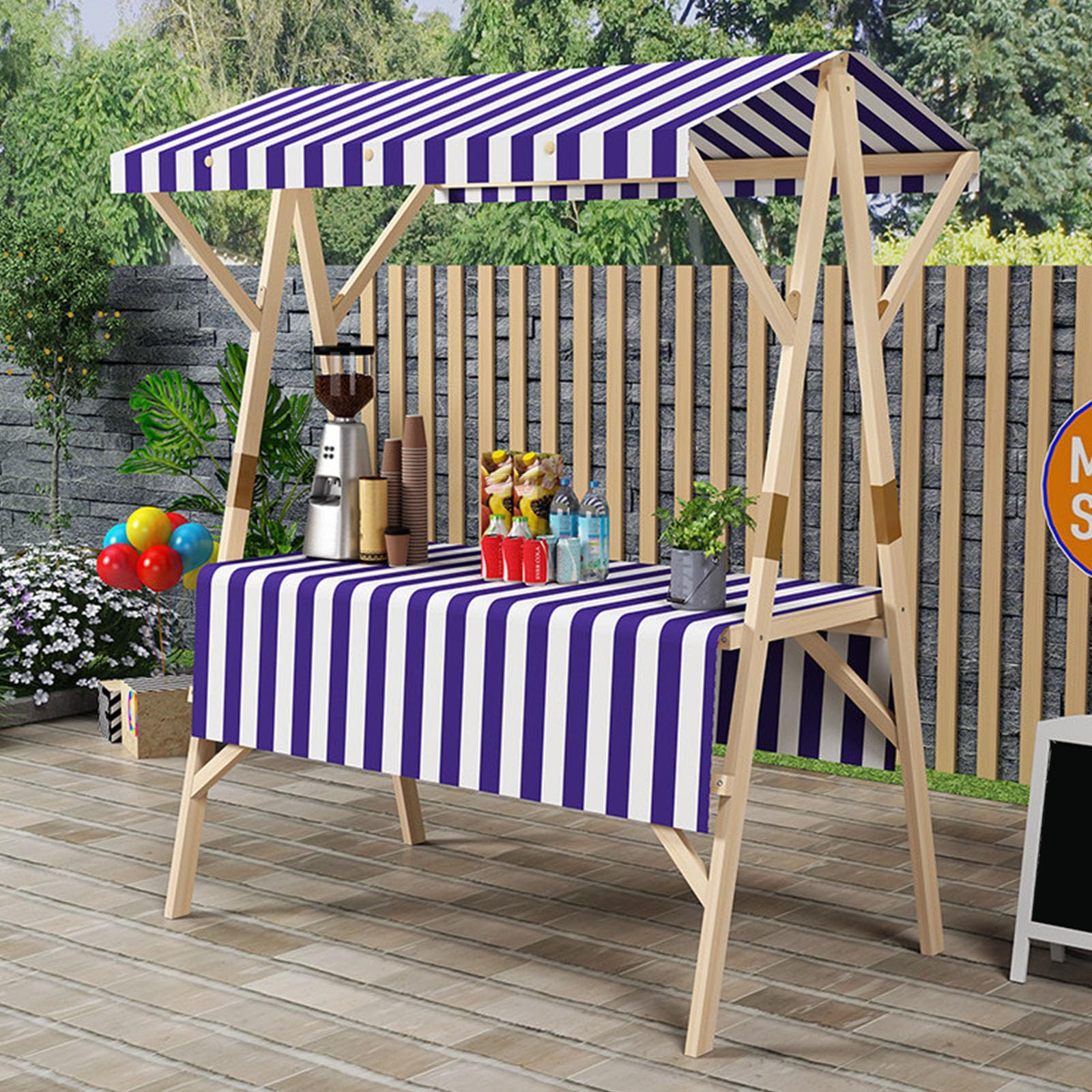Outdoor le Sales - Carrito con toldo plegable, fácil de instalar, 120 x 60 cm, perfecto para mercados, eventos y puestos de comida, color azul