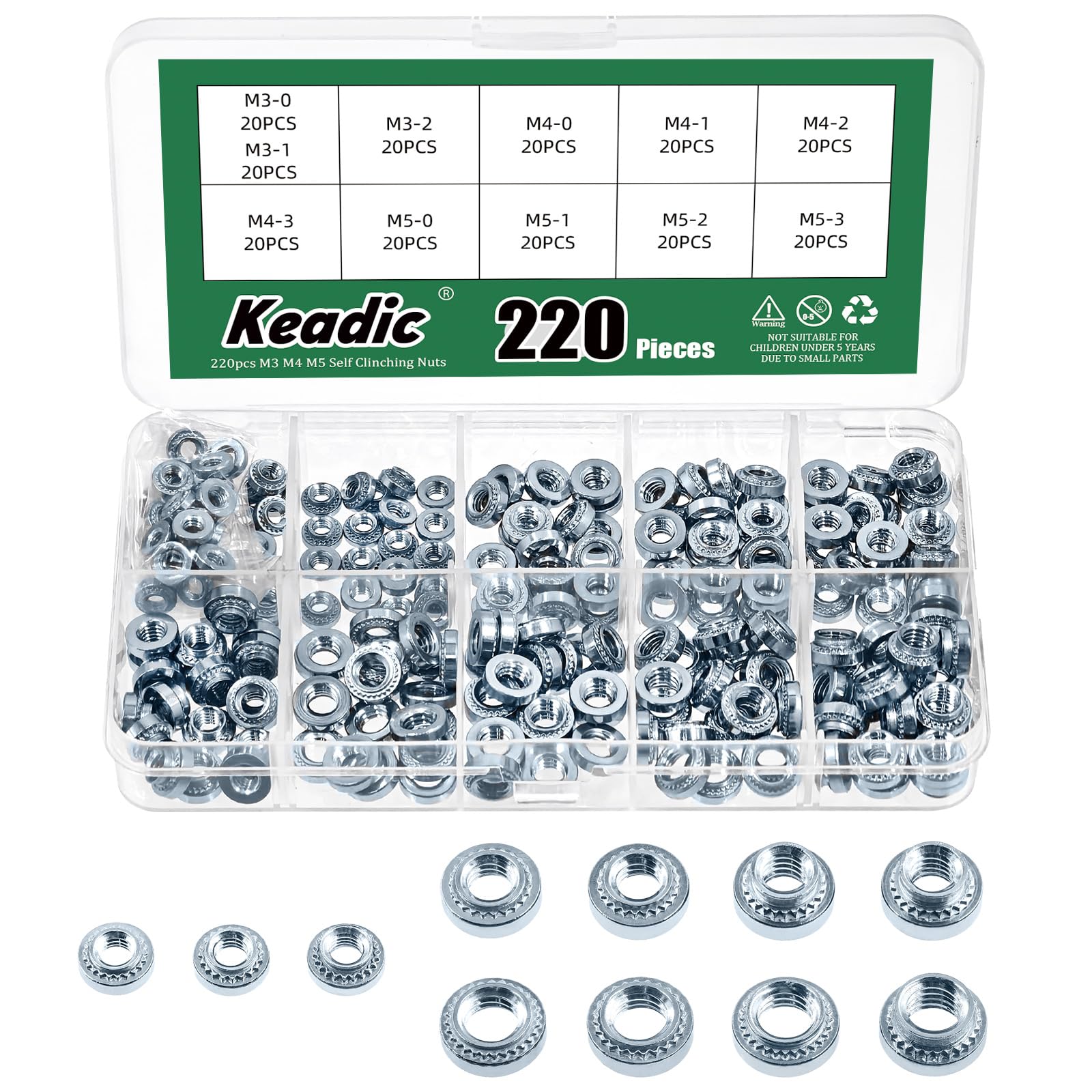Keadic 220 Pcs Self -Clinching Nuts