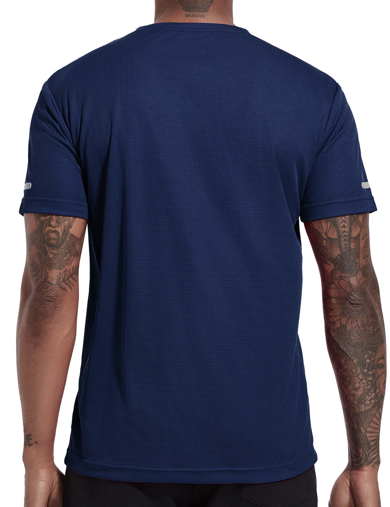 3-Pack Sport Tshirts Męskie koszulki funkcjonalne Szybko suche Oddychająca koszula treningowa Koszula fitness Koszula treningowa do biegania ćwiczeń kulturystycznych-Black/Grey/Navy-XXL