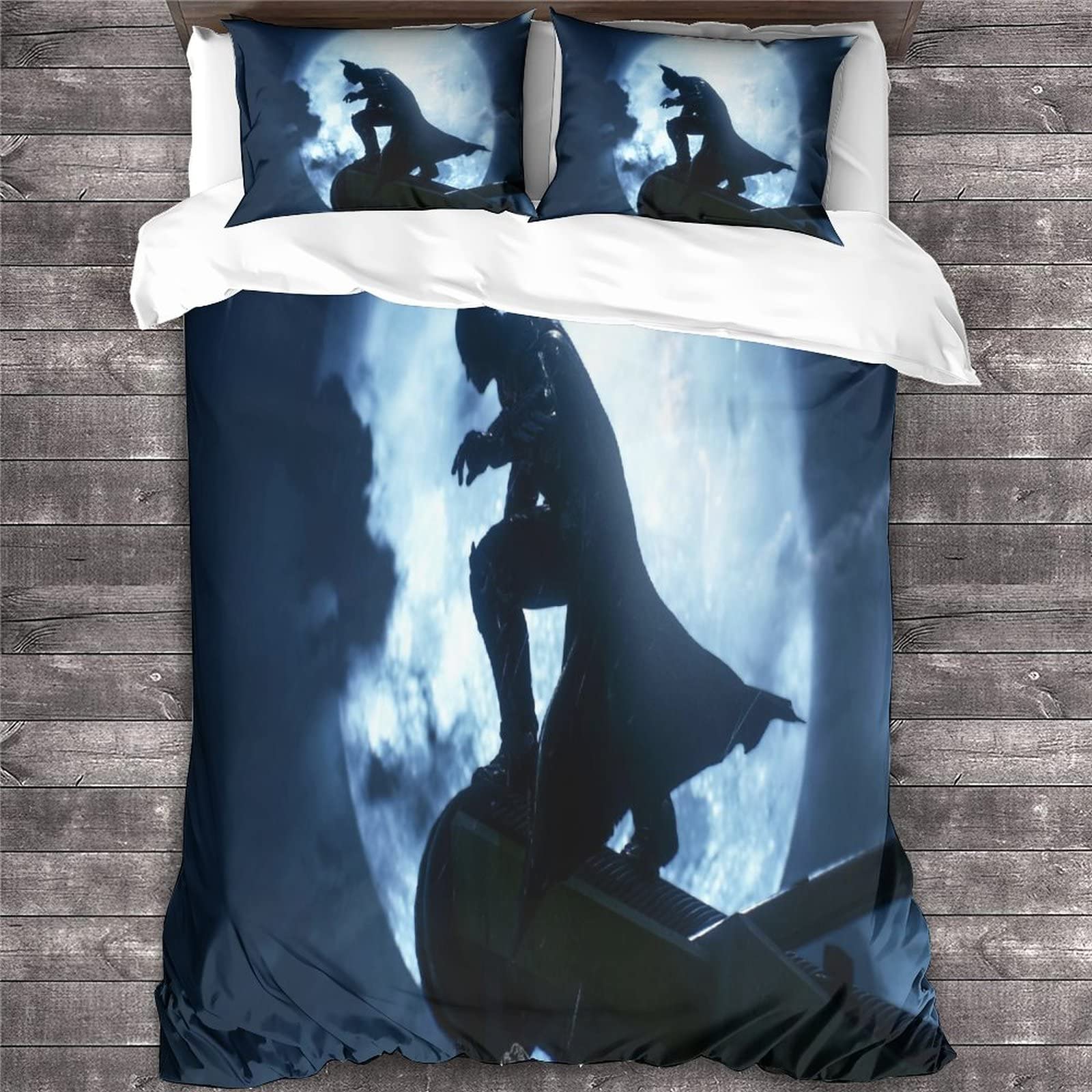 Parure De Lit 3 Pièces Batman - Housse De Couette King 220x240cm Avec Taies D'Oreiller Pour Enfants Et Adultes