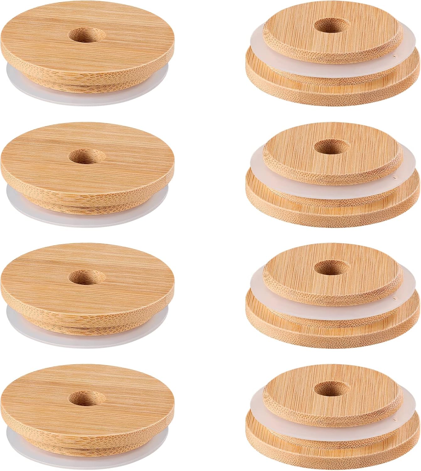 Bamboo Mason Jar Lid Wooden Lids 8pcs 70mm Bamboo Lids