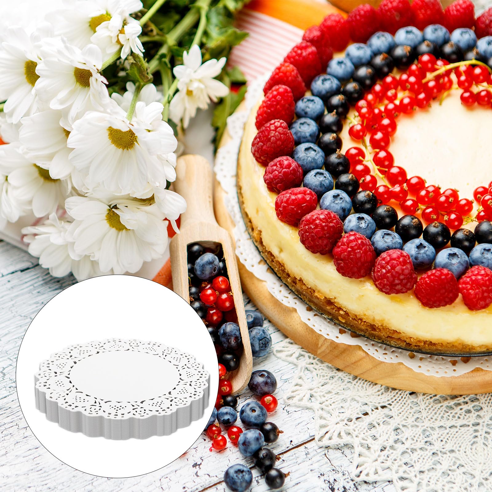 Centrini Di Carta Dorati Usa E Getta - 100 Pezzi Rotondi Per Torte E Decorazioni - Foto 9