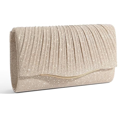 Suede Formal Evening Bag Clutch Purses for Women with Detachable
