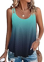 WNEEDU Women's Summer Tank Tops Ladies Sleeveless Vests Tanks Top Loost Fit Casual Shirts Vest Blouses Cami Camisole