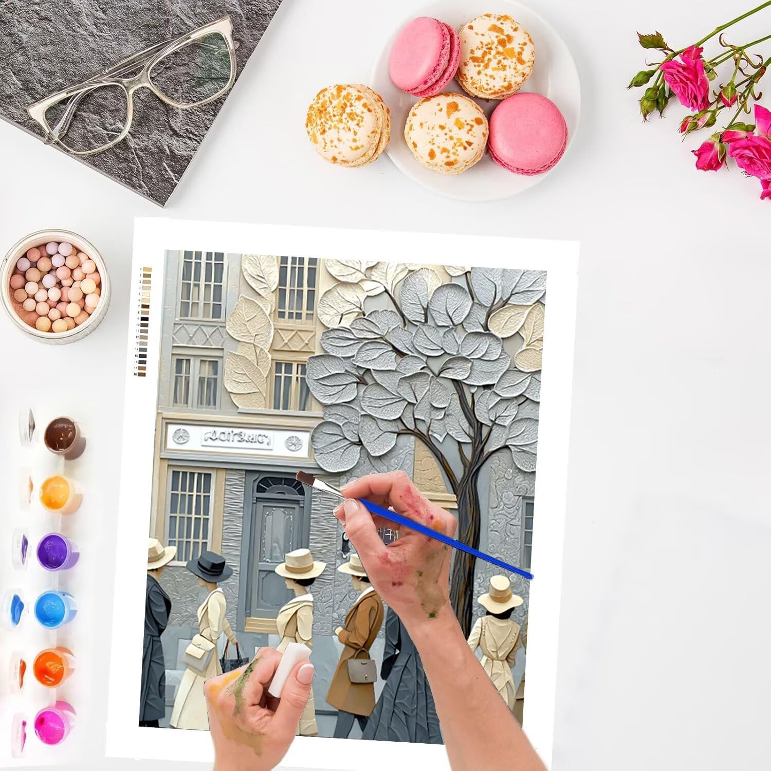 WEISHIWE Vista di strada Dipingere con i Numeri per Adulti, 70x90cm a-493 | Pittura a Olio Kit, fai da te Quadri da Dipingere Numerat, Adulti Bambini Hobby Creativi,Pittura Adulti Decora la Casa Regalo