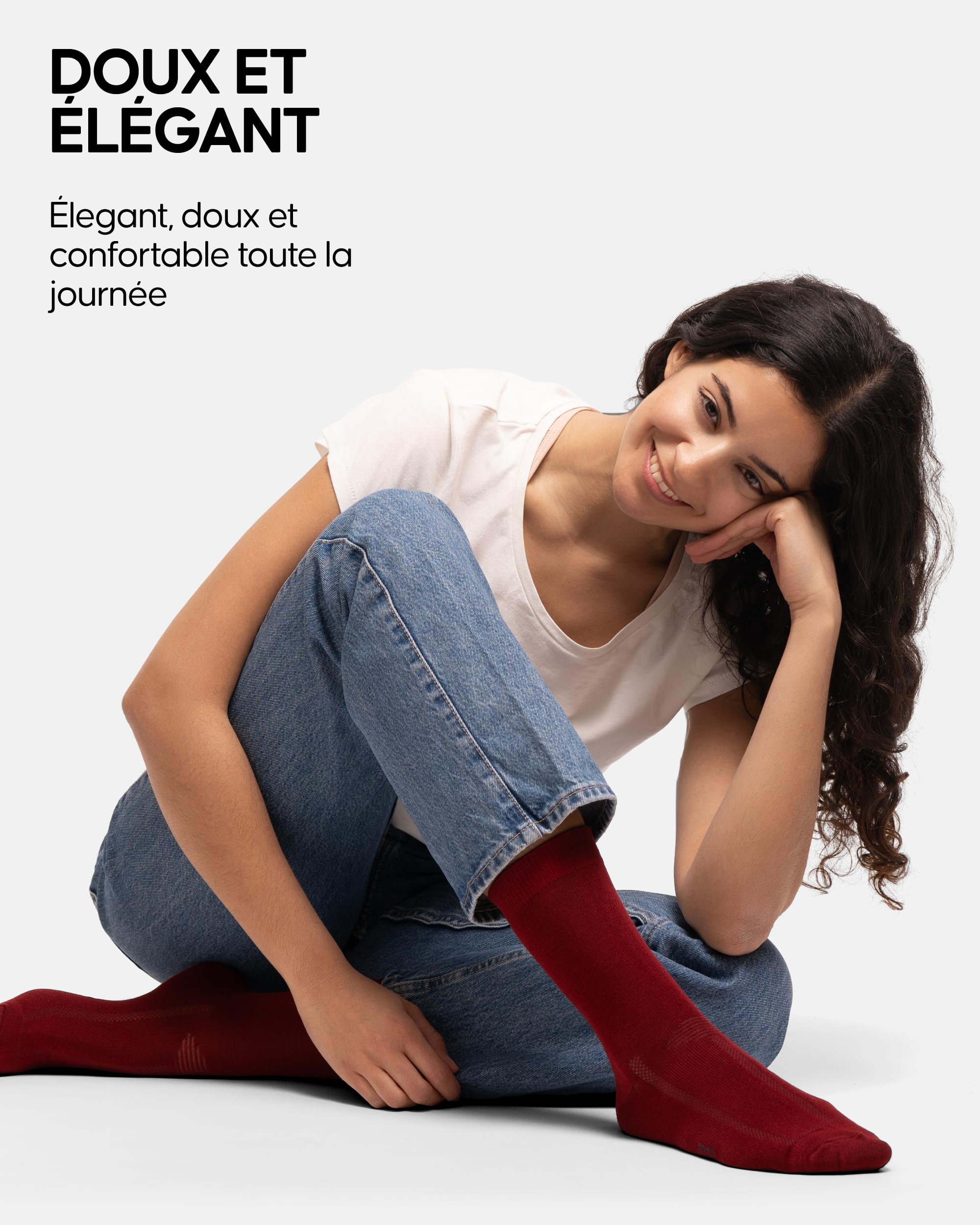 DANISH ENDURANCE Chaussettes en Fibre de Bambou, Ultra Douces & Respirantes, Homme Femme, 3 Paires