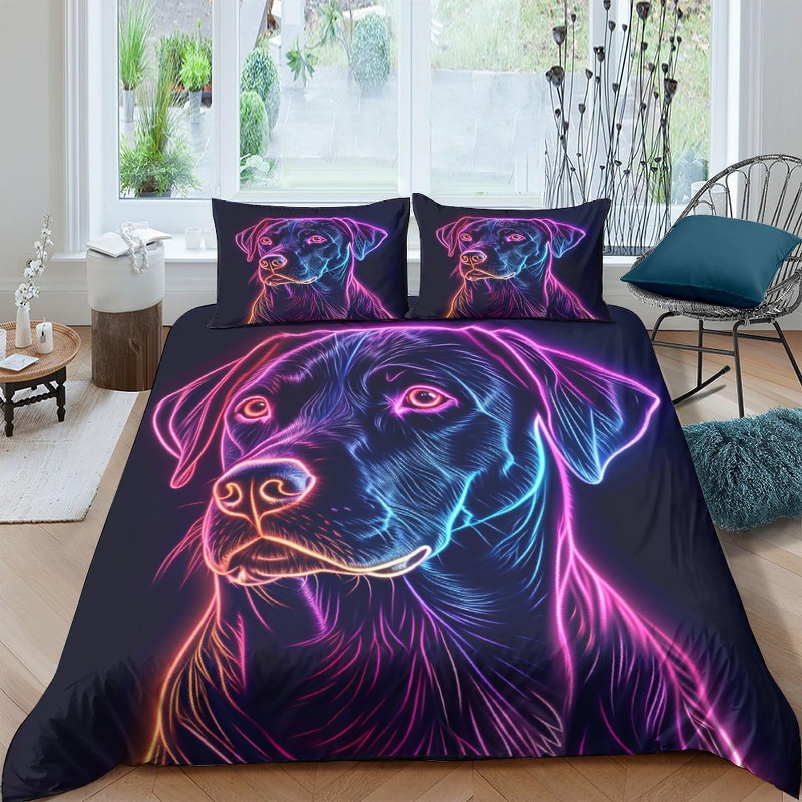 Housse de couette animaux de compagnie en microfibre haut de gamme 220x240cm parure lit double
