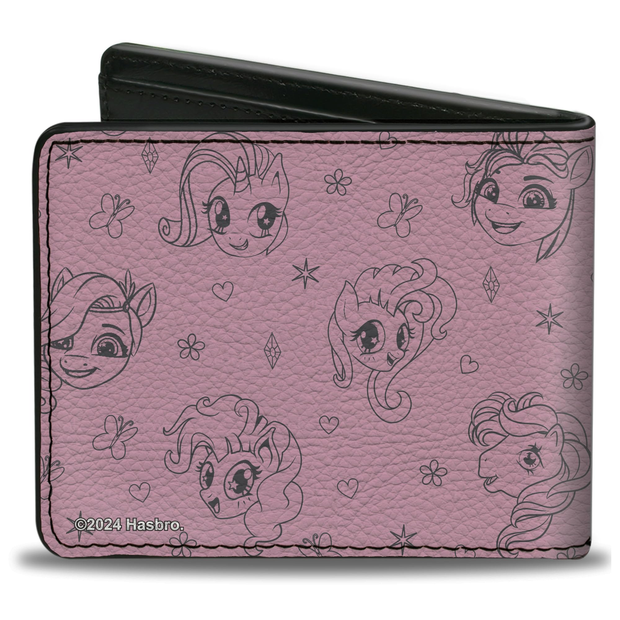 Buckle-Down Hasbro Wallet, Bifold, My Little Pony Title Logo With Pony and Cutie Mark Pink, Vegan Leather