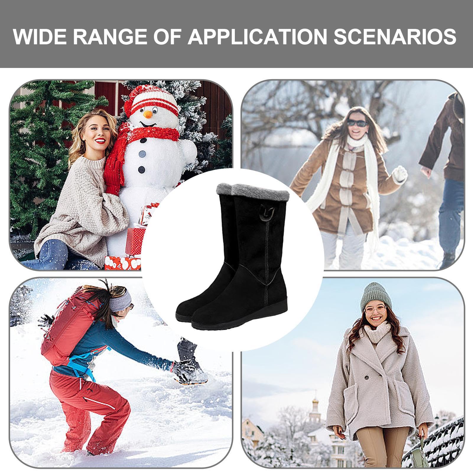 Generisch Botas de nieve de invierno para mujer, impermeables, cálidas, cómodas, aisladas, medias, botas de invierno impermeables y antideslizantes para clima frío