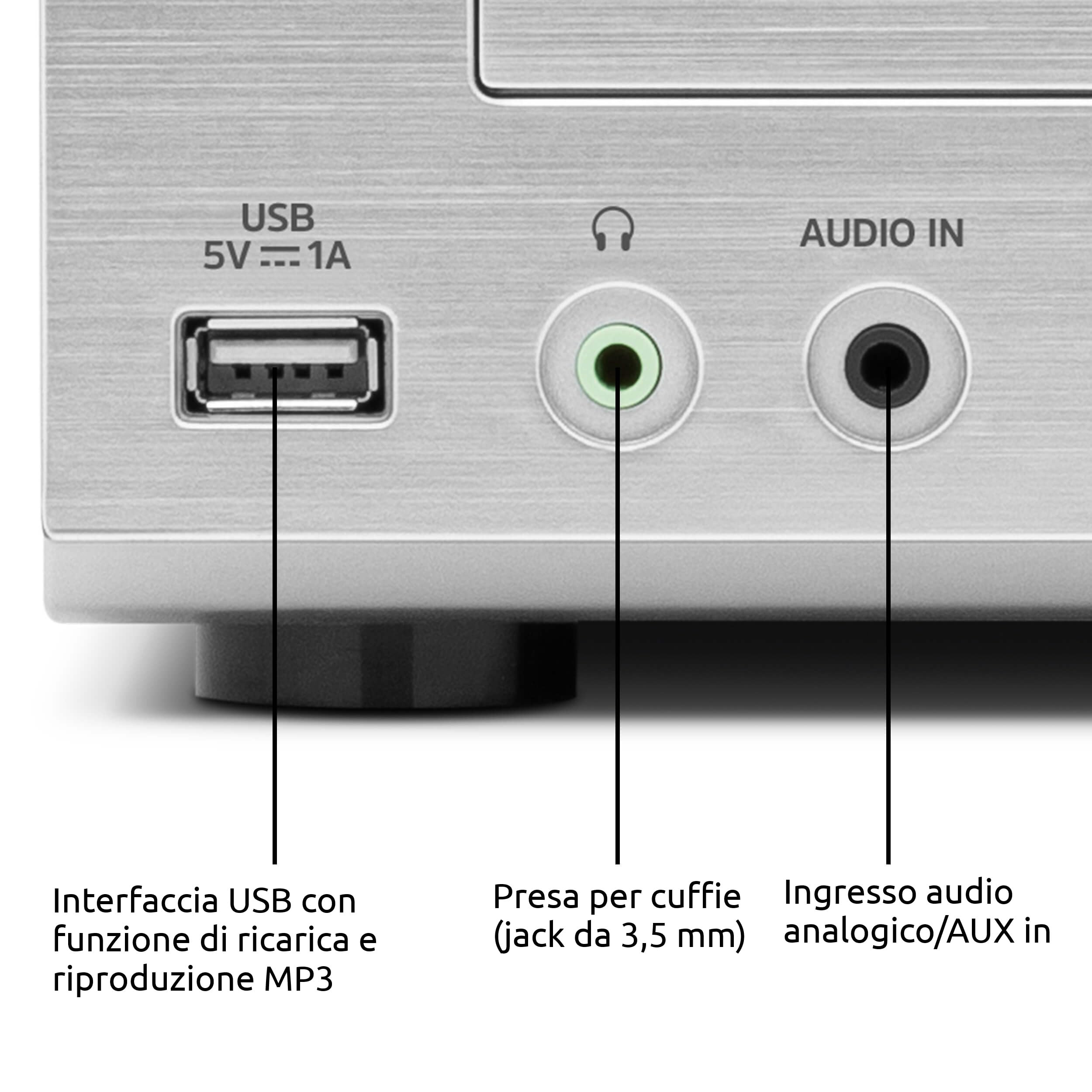 TechniSat VIOLA 710 CD IR Impianto Hi-Fi compatto radio Internet DAB+ FM lettore CD Bluetooth 2x20W RMS