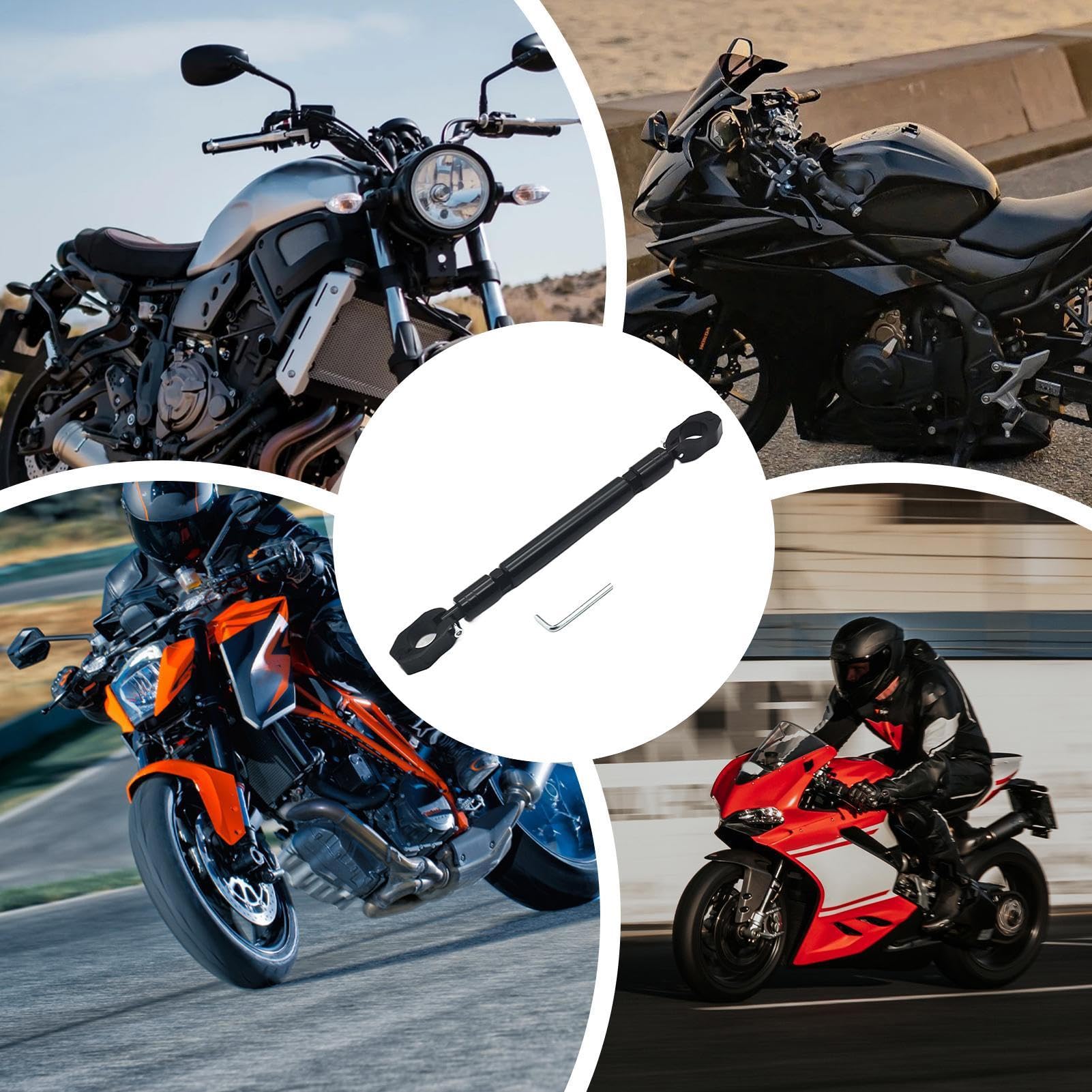 Barra di bilanciamento moto - Staffa stabilizzatore sterzo per accessori moto | Strumento di modifica per fissaggio del telefono cellulare, illuminazione LED, supporti GPS e regolazione del manubrio