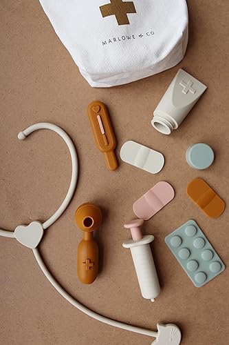 Miniatura 8 de Marlowe & Co Kit médico de silicona para niños pequeños y niños, kit de médico y veterinario para niños pequeños de 3 a 5 años, kit médico de
