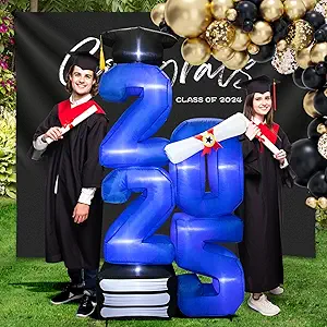 6.0 FT Inflatable Graduation Decorations Class of 2025 - Blow Up 2025 Light Up Marquee Numbers - Yard Sign for Congrats Graduation Party Decorations College High School Kindergarten Preschool