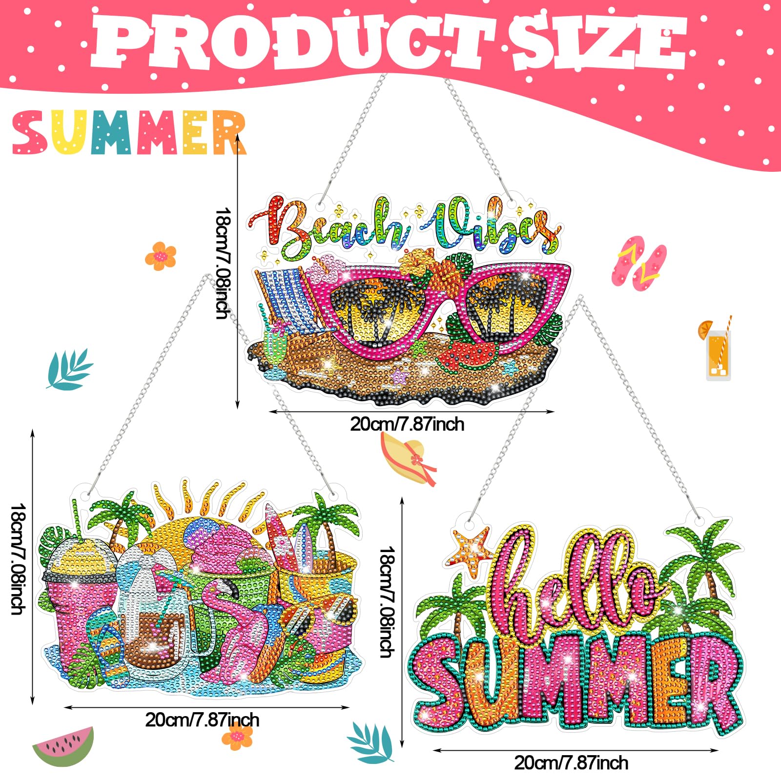 Amazon.com: Burbell 3 Pcs Diamond Summer Beach Painting Kits