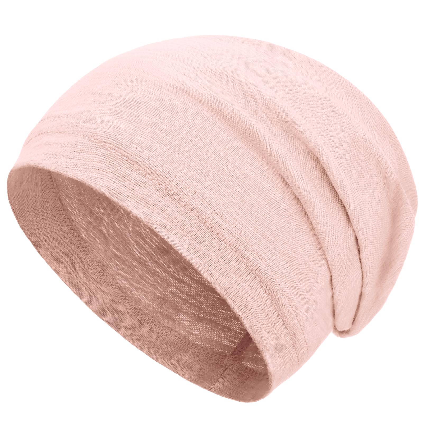 Simapu 100% Cotton Beanie for Men Women, Thin Slouchy Beanies Lightweight Chemo Skull Cap Daily Summer Hat Oversize Headwear — view 14