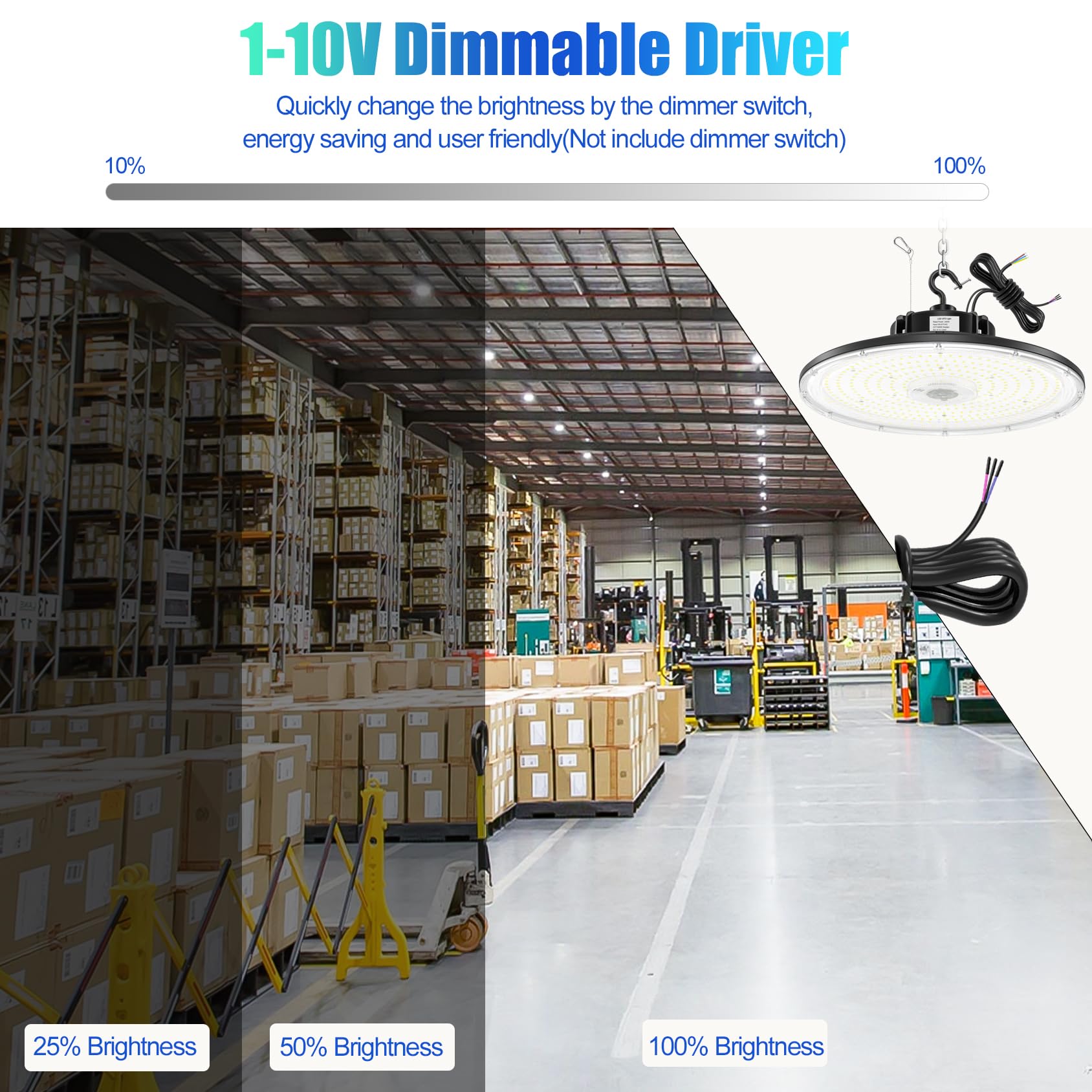 UFO LED Low Bay Light 4000K 80W 100W 150W 21 000Lumen 3000K Highbay UFO Lights for Workshop Garage — view 8